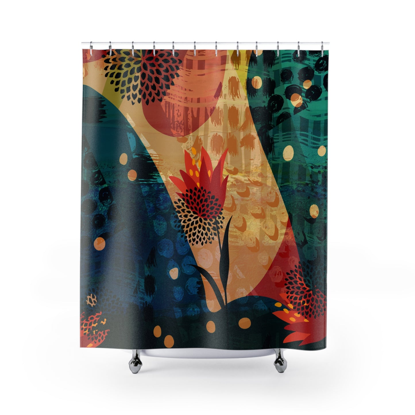 Fire Flower Shower Curtains